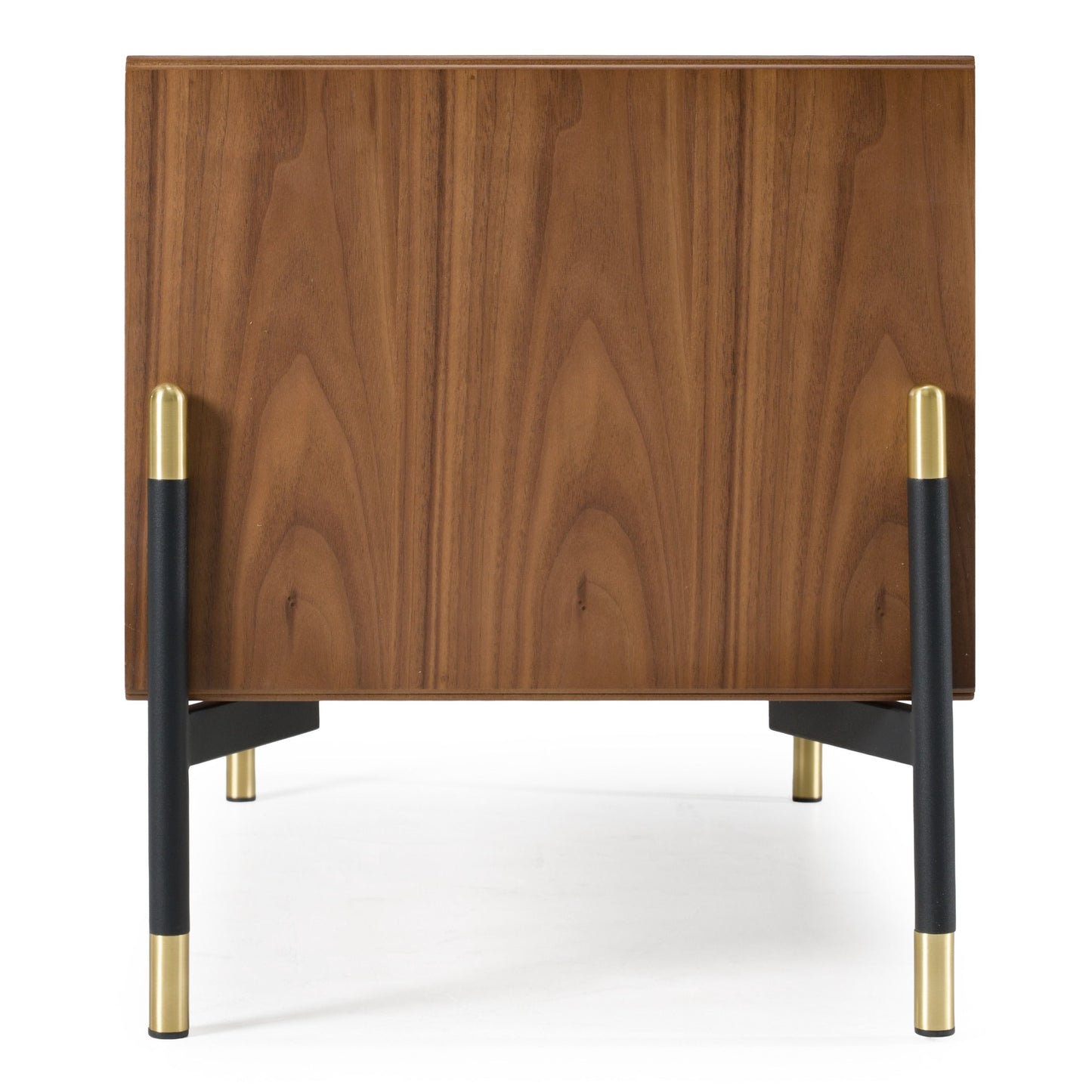 Metcalf Mid-Century Walnut and Grey Nightstand