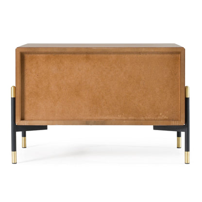 Metcalf Mid-Century Walnut and Grey Nightstand
