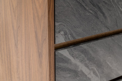 Metcalf Mid-Century Walnut and Grey Six-Drawer Dresser