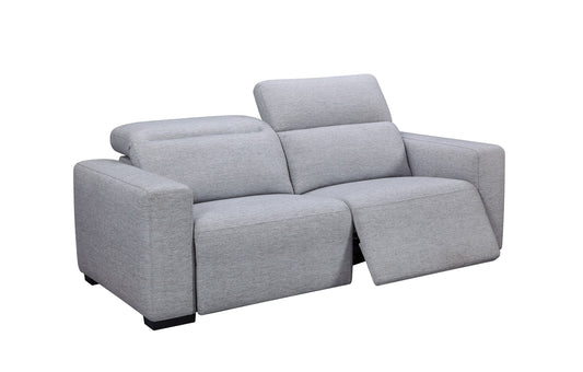 Divani Casa Bode - Modern Grey Fabric Sofa with 2 Recliners