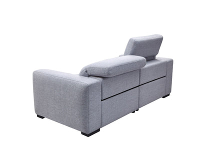 Divani Casa Bode - Modern Grey Fabric Sofa with 2 Recliners