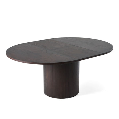 Modrest Miami Modern Brown Round Dining Table with Extension Sleek Contemporary Design with Versatile Functionality for Stylish Dining Spaces