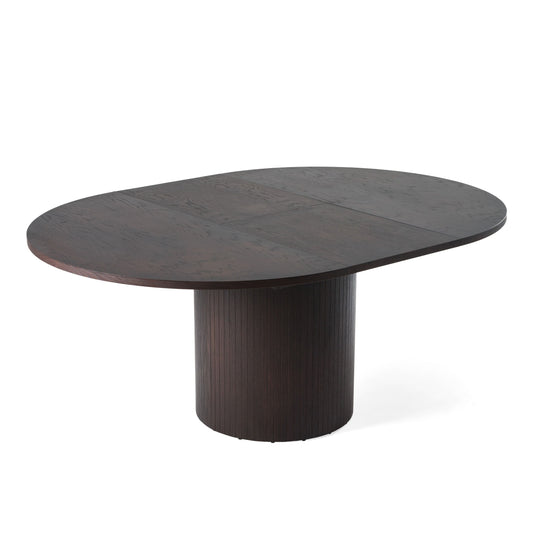 Modrest Miami - Modern Brown Round Dining Table with Extension