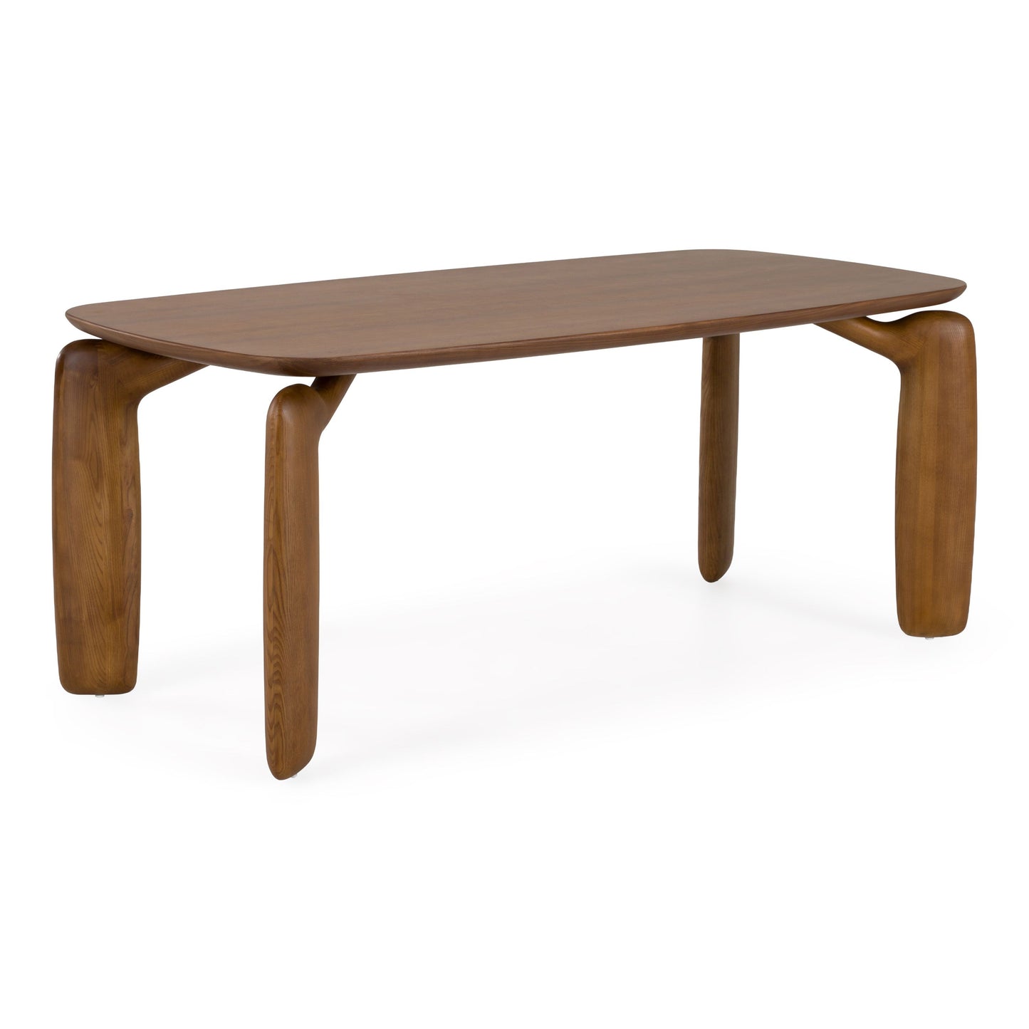 Michael Mid‑Century Modern Walnut Dining Table with Rounded Rectangular Top