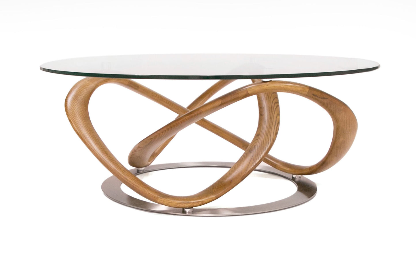 Modrest Michele - Modern Glass Walnut Coffee Table