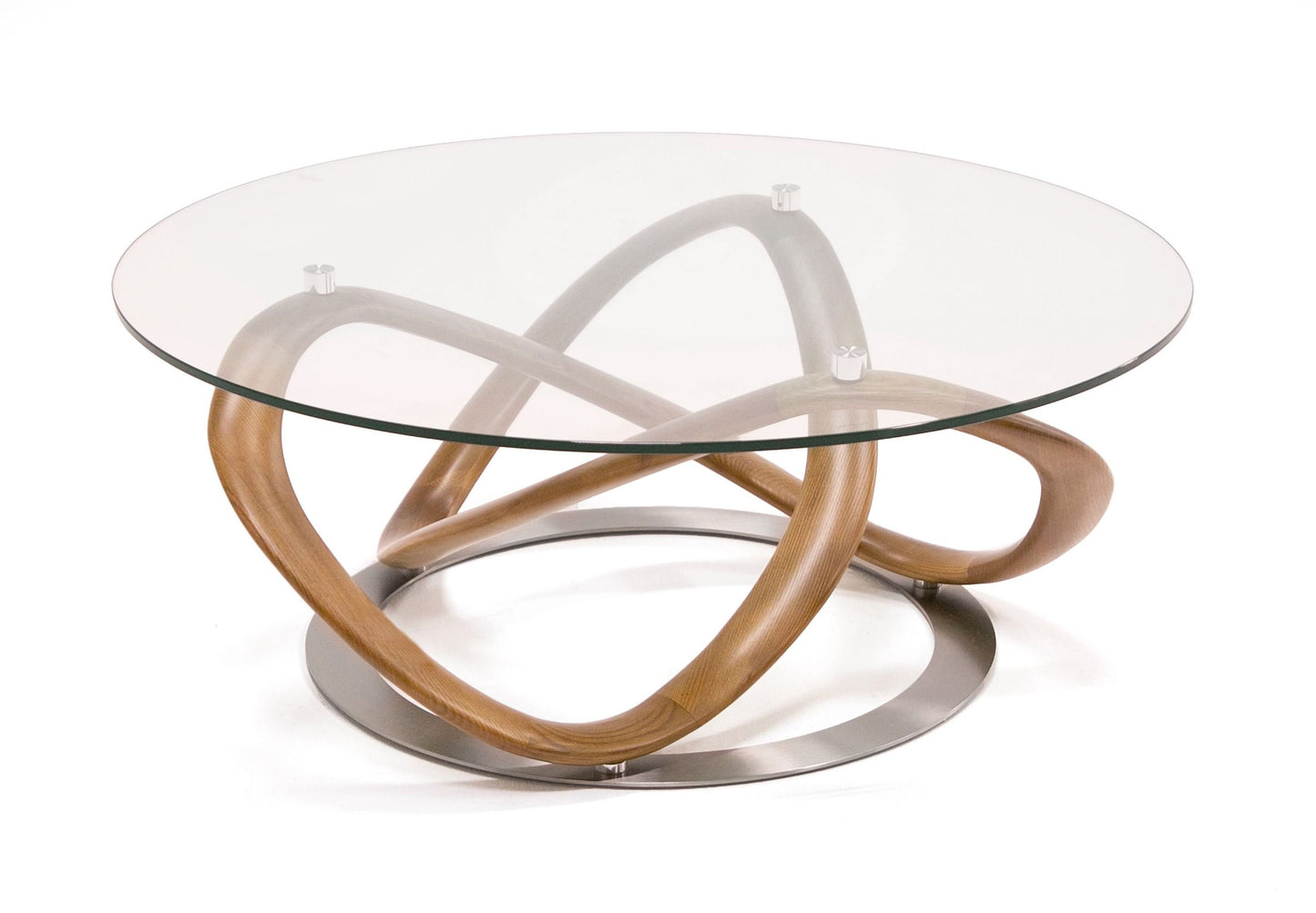 Modrest Michele - Modern Glass Walnut Coffee Table
