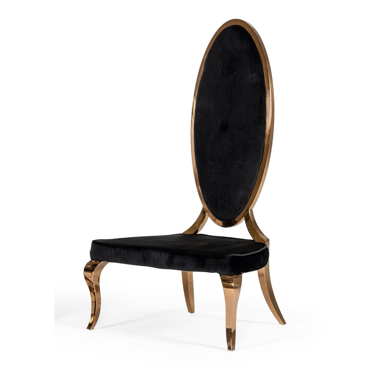Mills Black Velvet Rose gold Dining Chair Set of 2