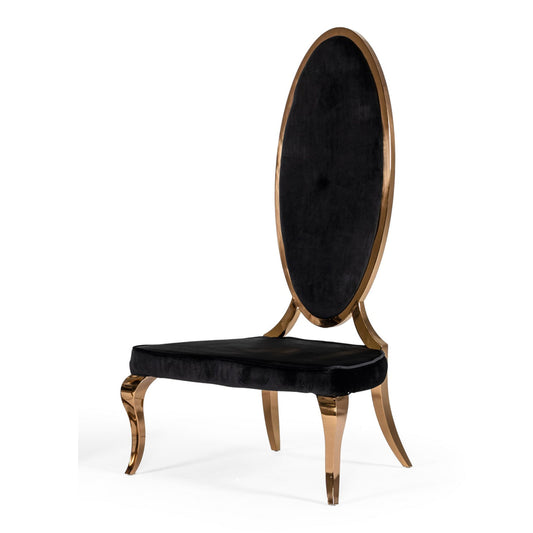 Mills Black Velvet Rose gold Dining Chair Set of 2