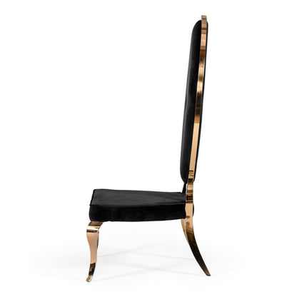 Mills Black Velvet Rose gold Dining Chair Set of 2