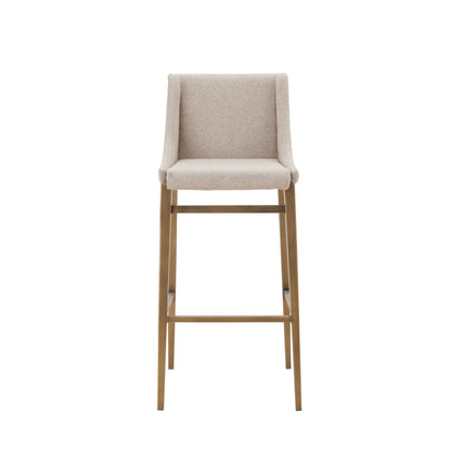 Modrest Mimi - Contemporary Beige + Brass Bar Stool (Set of 2)