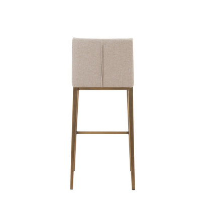 Modrest Mimi - Contemporary Beige + Brass Bar Stool (Set of 2)