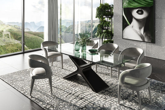 Modrest Adler - Modern Black Glass Extendable 63"/94.5" Dining Table