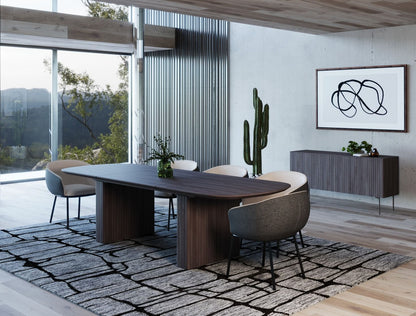 Modrest Calhoun Modern Smoked Oak Extendable Dining Table