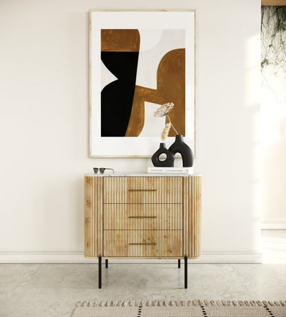 Modrest Cambridge White Marble Mango 3 Drawer Dresser A Stunning Fusion of Natural Elegance and Contemporary Design for Sophisticated Living Spaces