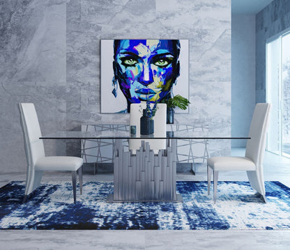 Modrest Edwin Modern Glass & Stainless Steel Dining Table