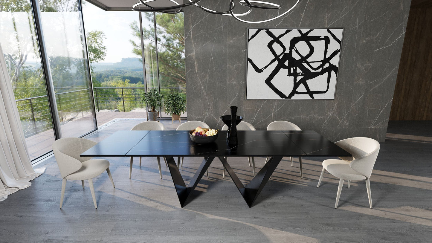 Modrest Fritz Modern Black Ceramic Dining Table