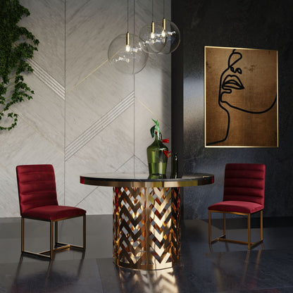 Kowal Glam Black Marble Dining Table