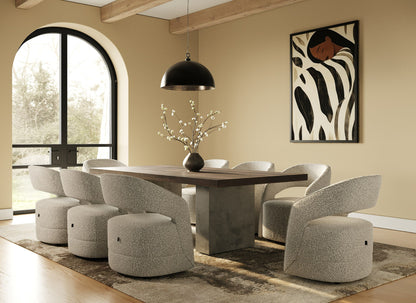 Renzo Oak and Concrete 94 Rectangular Dining Table