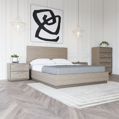 Modrest Samson - Contemporary Grey and Silver Bed