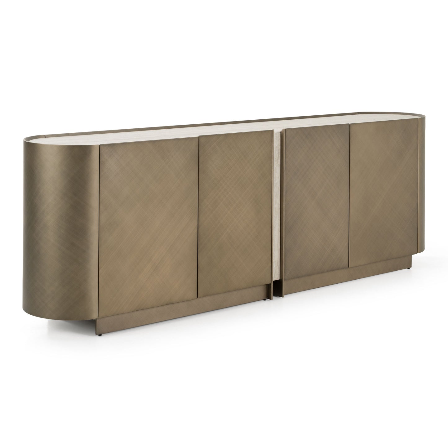 Moorgate Bronze Sideboard with Faux Travertine Ceramic Top