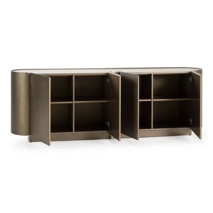 Moorgate Bronze Sideboard with Faux Travertine Ceramic Top