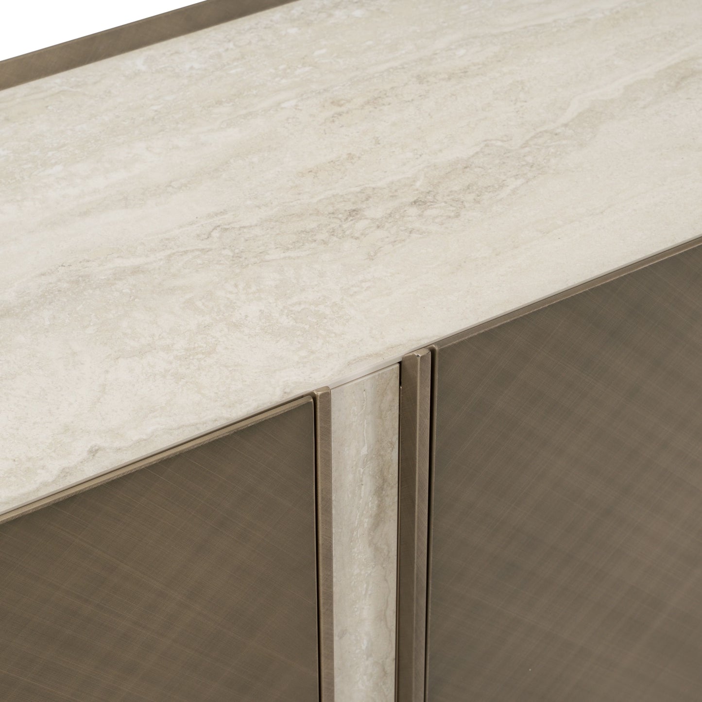 Moorgate Bronze Sideboard with Faux Travertine Ceramic Top