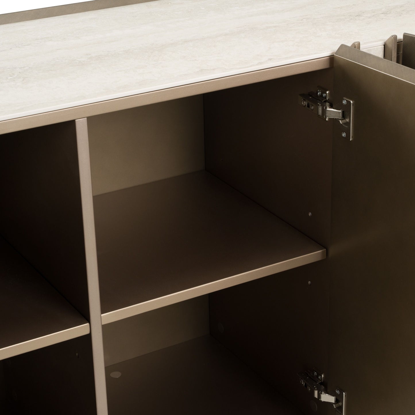Moorgate Bronze Sideboard with Faux Travertine Ceramic Top