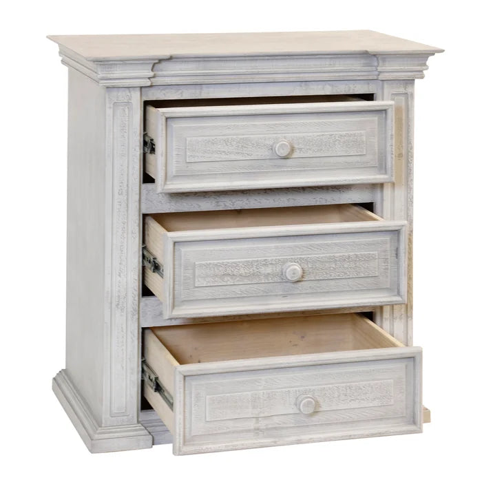 Georgia Solid Wood 3-Drawer Side Chest – Stylish Storage Cabinet for Home