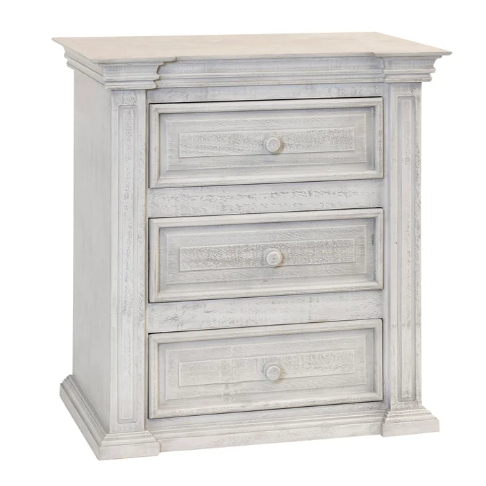 Georgia Solid Wood 3-Drawer Side Chest – Stylish Storage Cabinet for Home