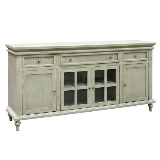 Cream Meridian 4 Doors with 3 Drawers Cabinet Lined In Felt