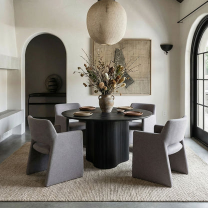 Lasara Modern Grey Fabric Dining Chair