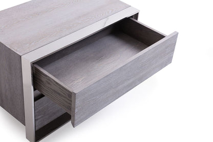 Arlene Grey Elm and Stainless Steel Bedroom Set