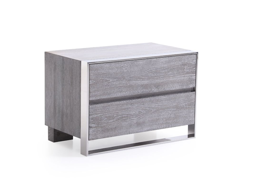 Arlene Grey Elm and Stainless Steel Bedroom Set