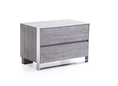 Arlene Grey Elm and Stainless Steel Bedroom Set
