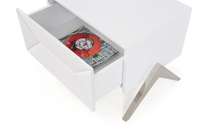 Candid White High Gloss Nightstand