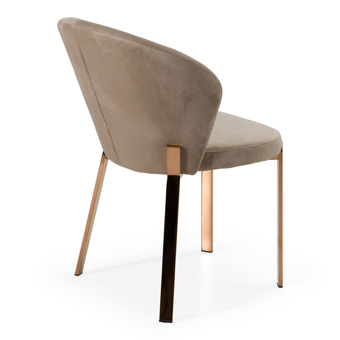 Nadia Beige Velvet and Rose gold Dining Chair - Set of 2