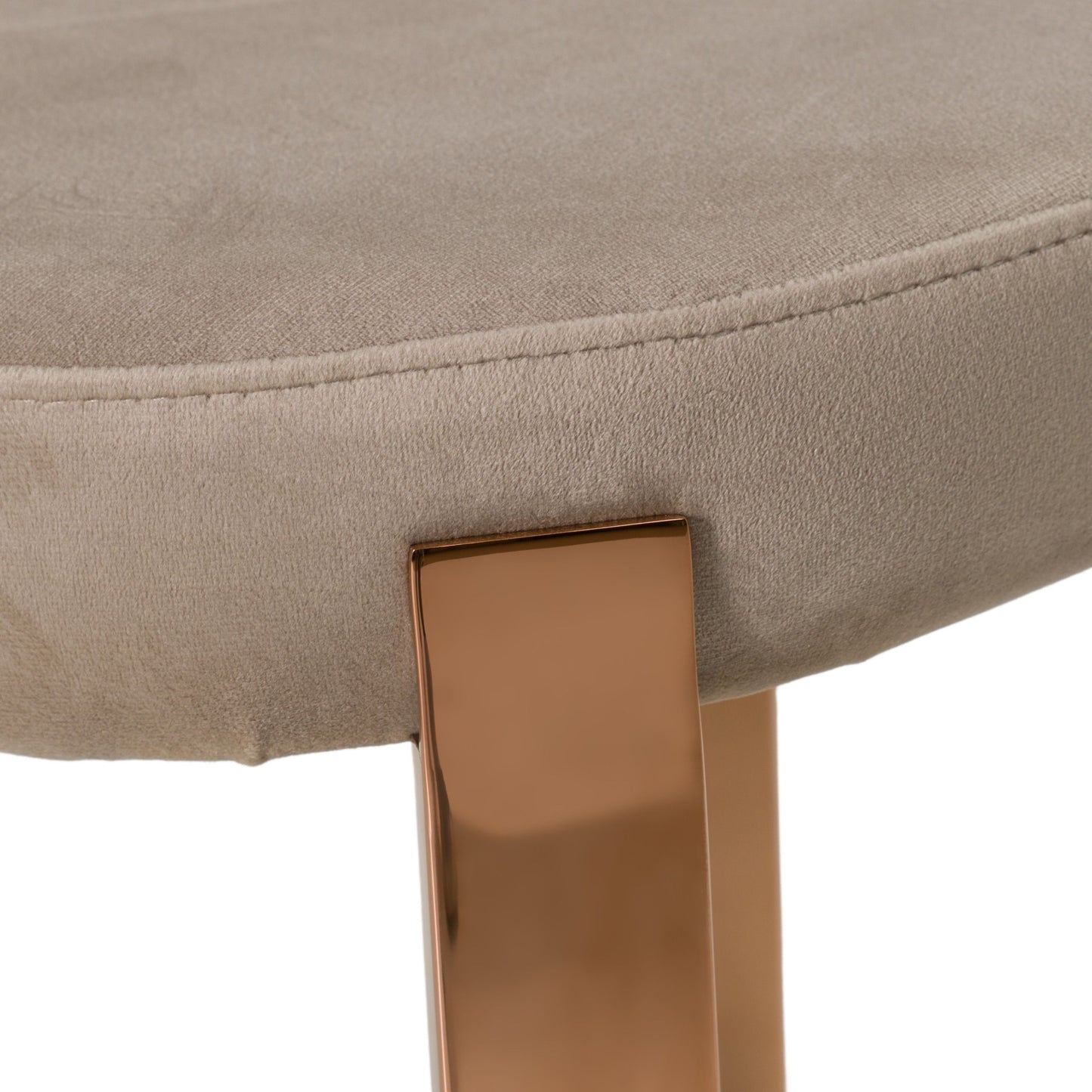 Nadia Beige Velvet and Rose gold Dining Chair - Set of 2