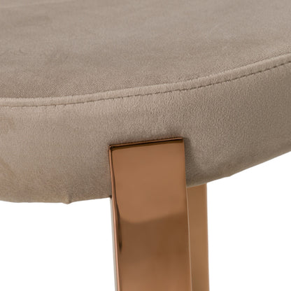 Nadia Beige Velvet and Rose gold Dining Chair - Set of 2