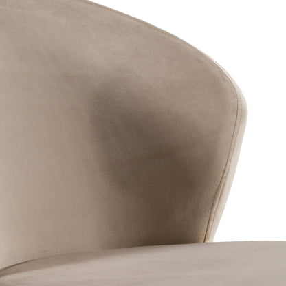 Nadia Beige Velvet and Rose gold Dining Chair - Set of 2