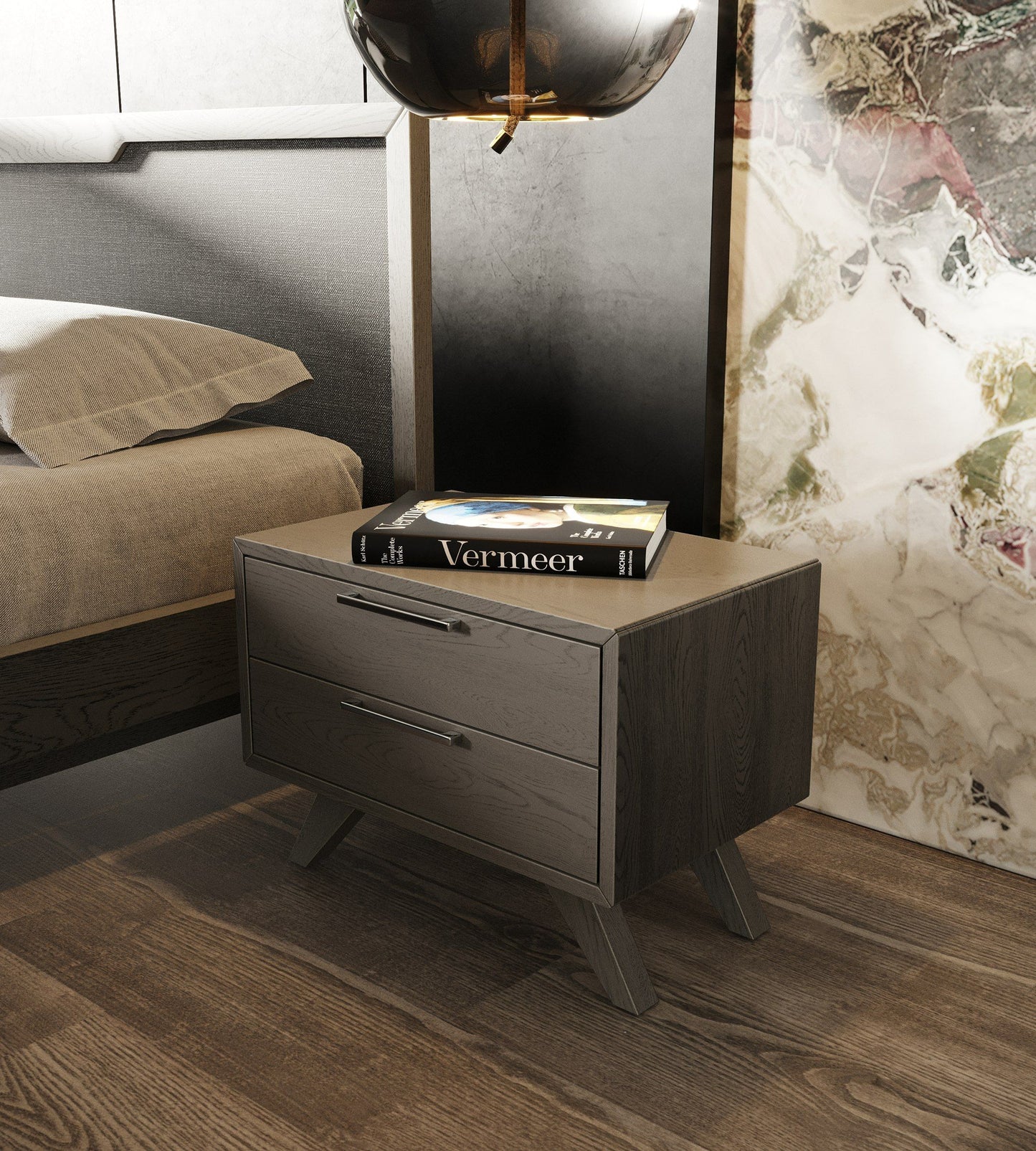 Soria Grey Wash Bedroom Set with Upholstered Bed