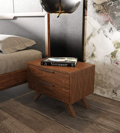Soria Grey and Walnut Bedroom Set with Upholstered Bed