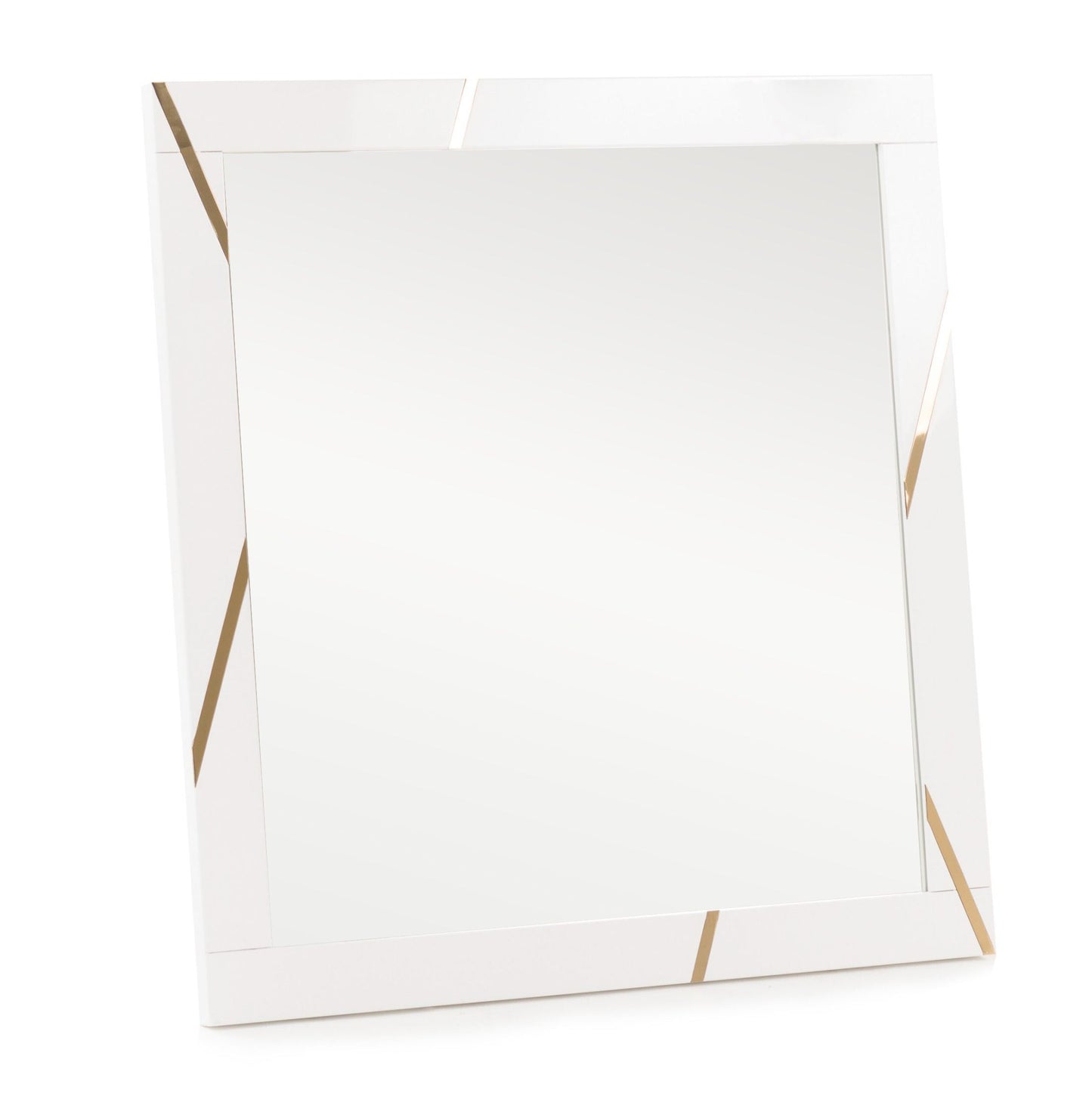 Nixa Modern White and Gold Bedroom Set