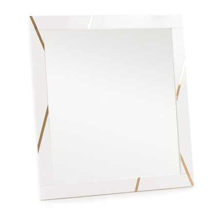 Nixa Modern White and Gold Bedroom Set