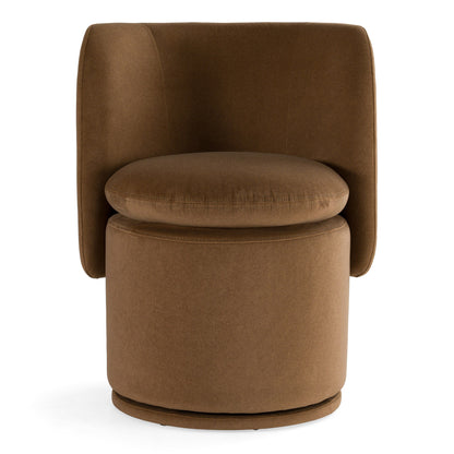 Norris Modern Brown Fabric Swivel Dining Chair