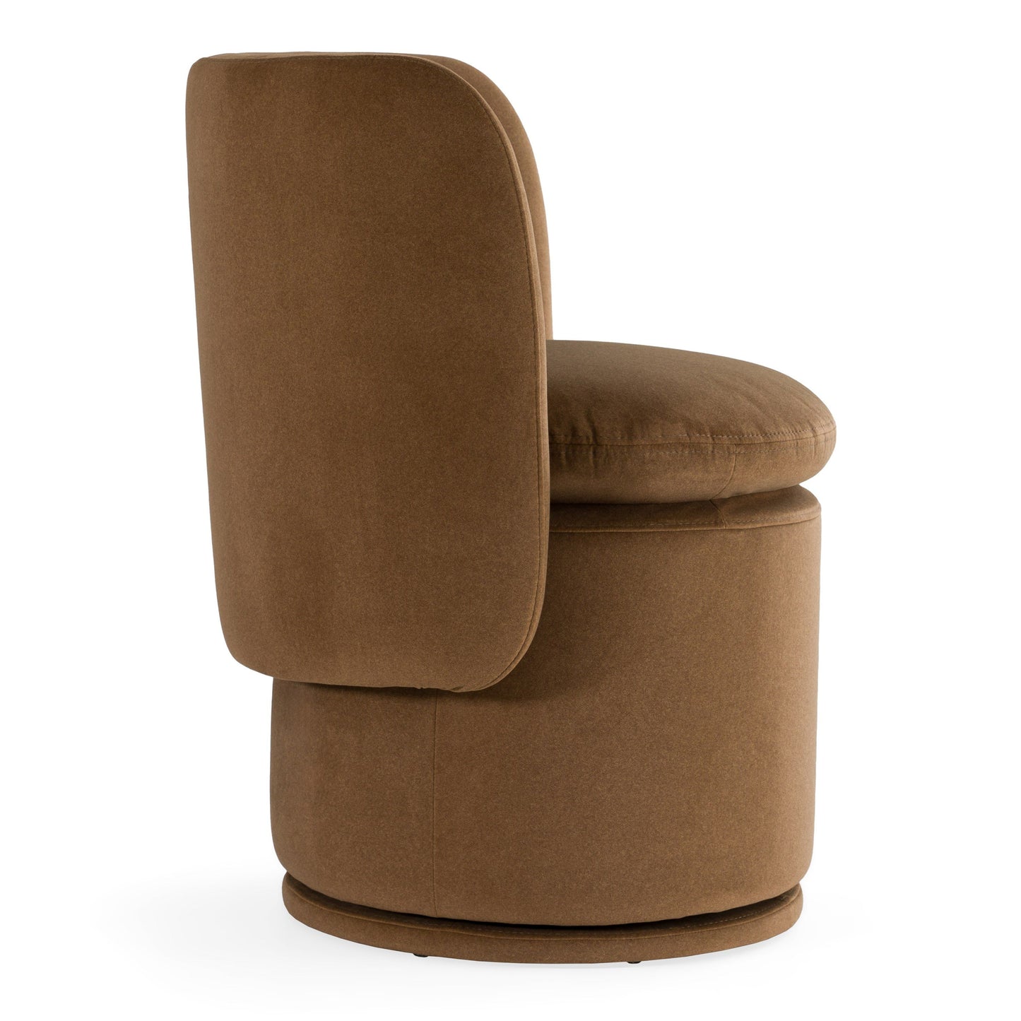 Norris Modern Brown Fabric Swivel Dining Chair