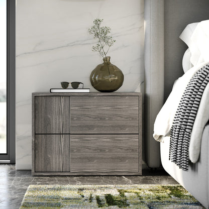 Asus Italian Elm Grey matte Finish 2-Drawer Nightstand
