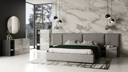 Nova Domus Maranello - Modern Grey Wash & Faux Marble Chest