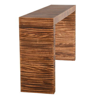 Norman Wyatt Home Stryde Zebra Wooden Console in Walnut Finish