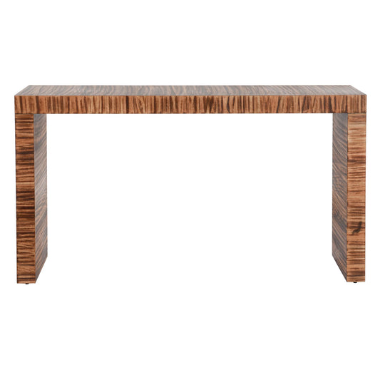 Norman Wyatt Home Stryde Zebra Wooden Console in Walnut Finish