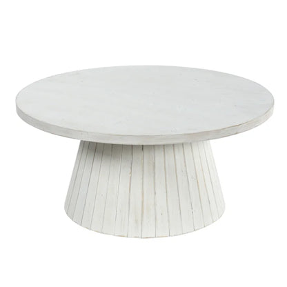 DRIFT Coffee Table by Norman Wyatt Home – White-Washed Wood with Carved Ridge Detailing